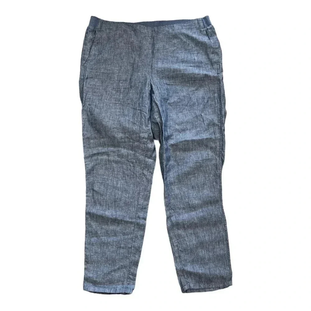 J. Jill Blue Love Linen Casual Chino Pants M